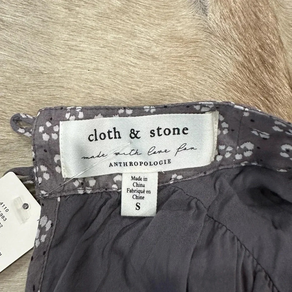 Anthropologie Cloth & Stone Women Small Keyhole Tank Top Blouse Gray Floral NWT - Picture 9 of 10